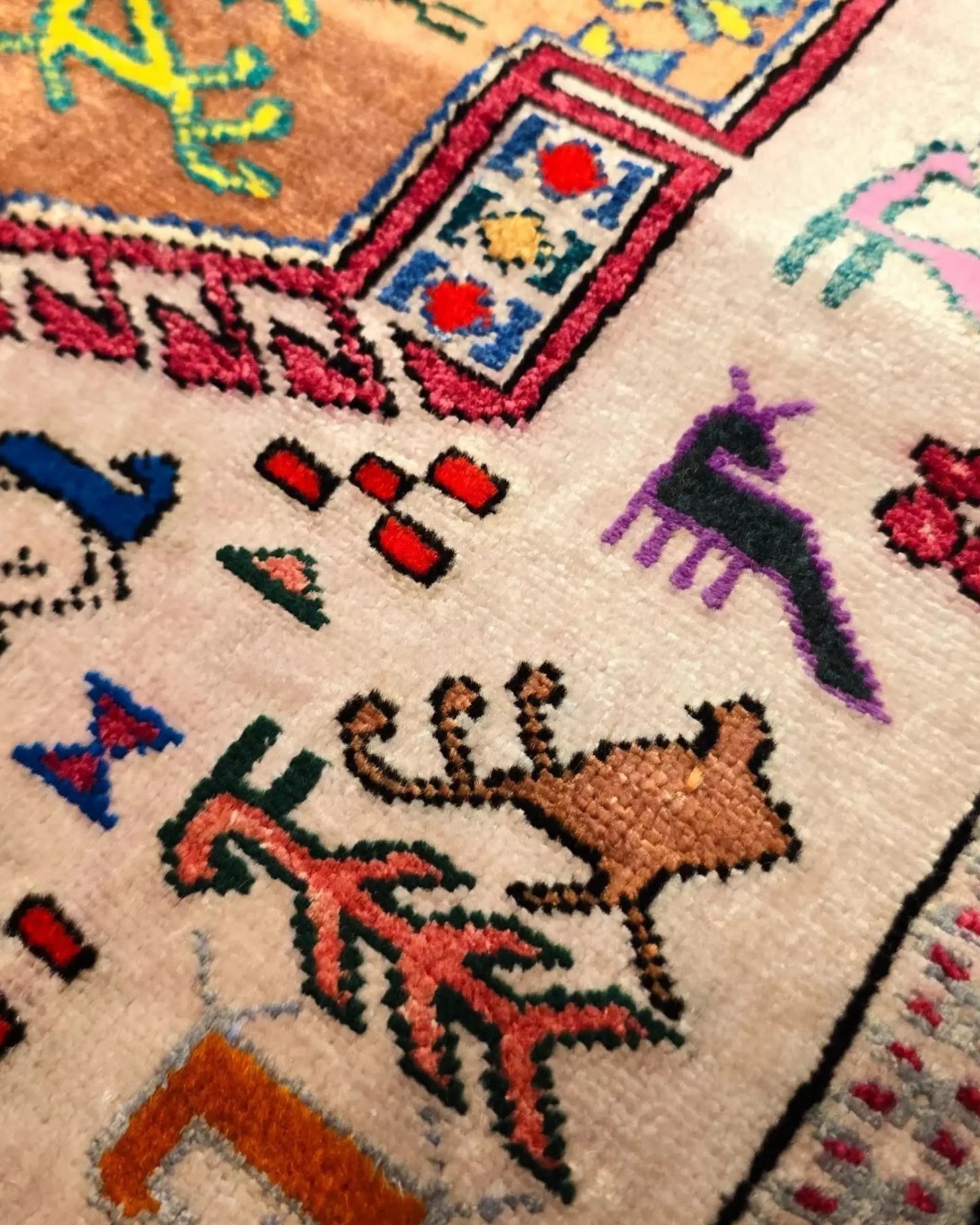 2'5" x 3'7" Persian Style Hand-Knotted Silk Turkoman Rug Oriental Persian Rug