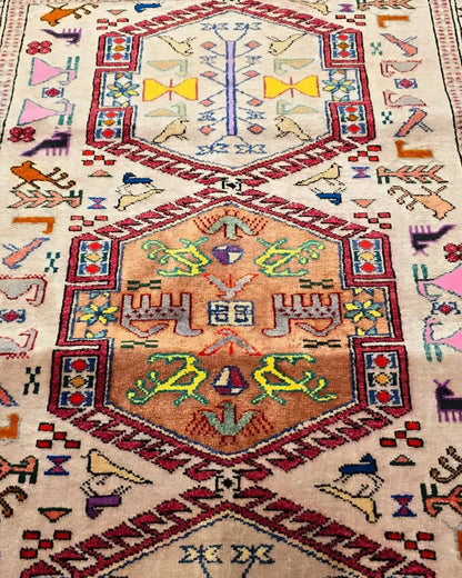 2'5" x 3'7" Persian Style Hand-Knotted Silk Turkoman Rug Oriental Persian Rug