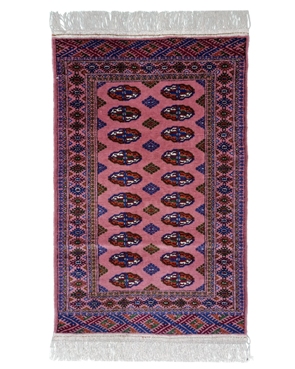 2'7" x 4" Persian Style Handmade Wool Rug Bukhara Turkoman Rug Oriental