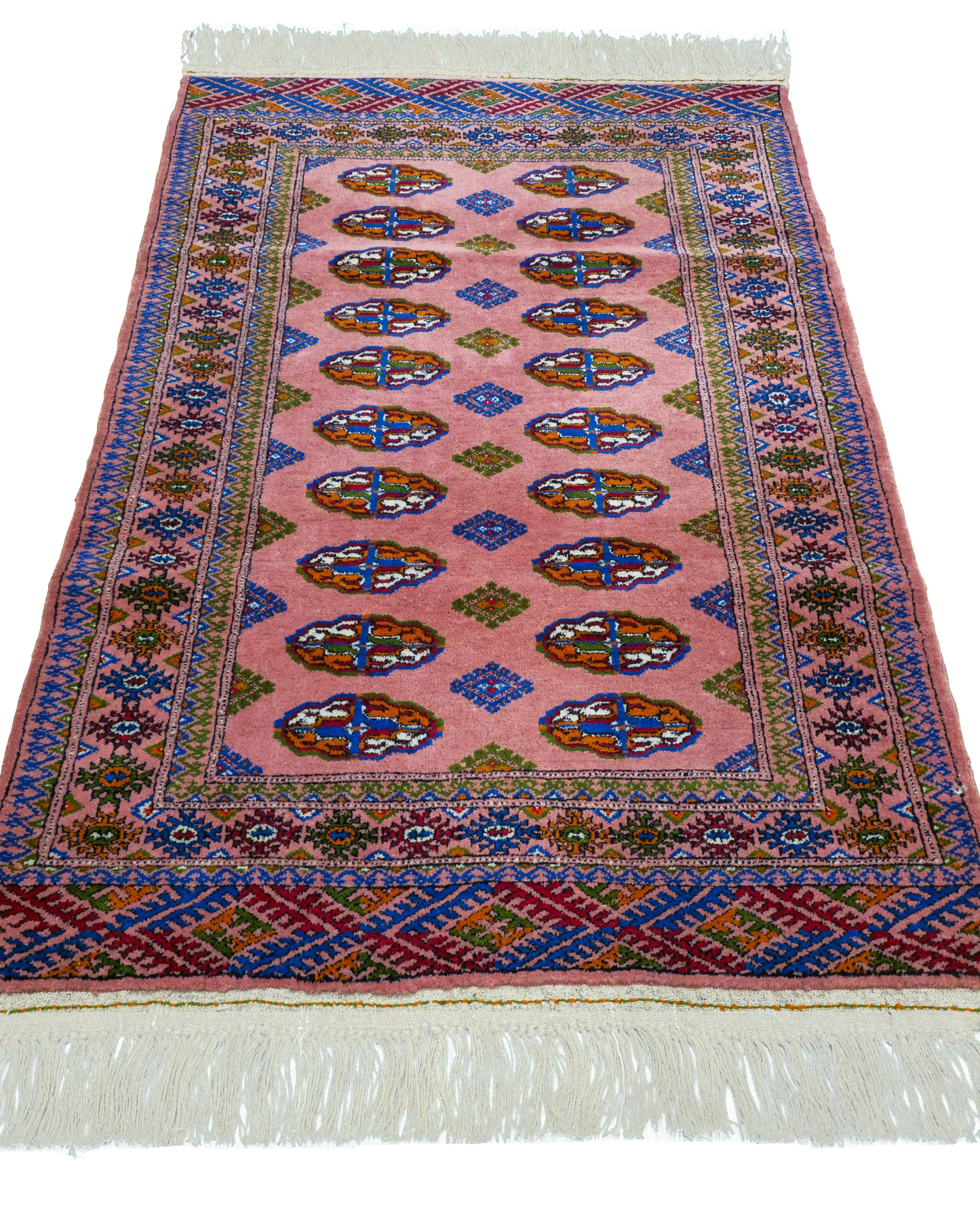 2'7" x 4" Persian Style Handmade Wool Rug Bukhara Turkoman Rug Oriental