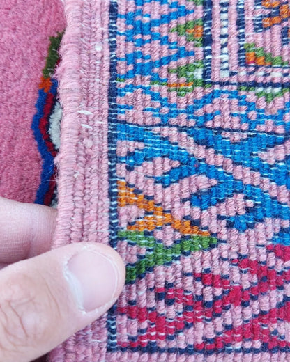 2'7" x 4" Persian Style Handmade Wool Rug Bukhara Turkoman Rug Oriental