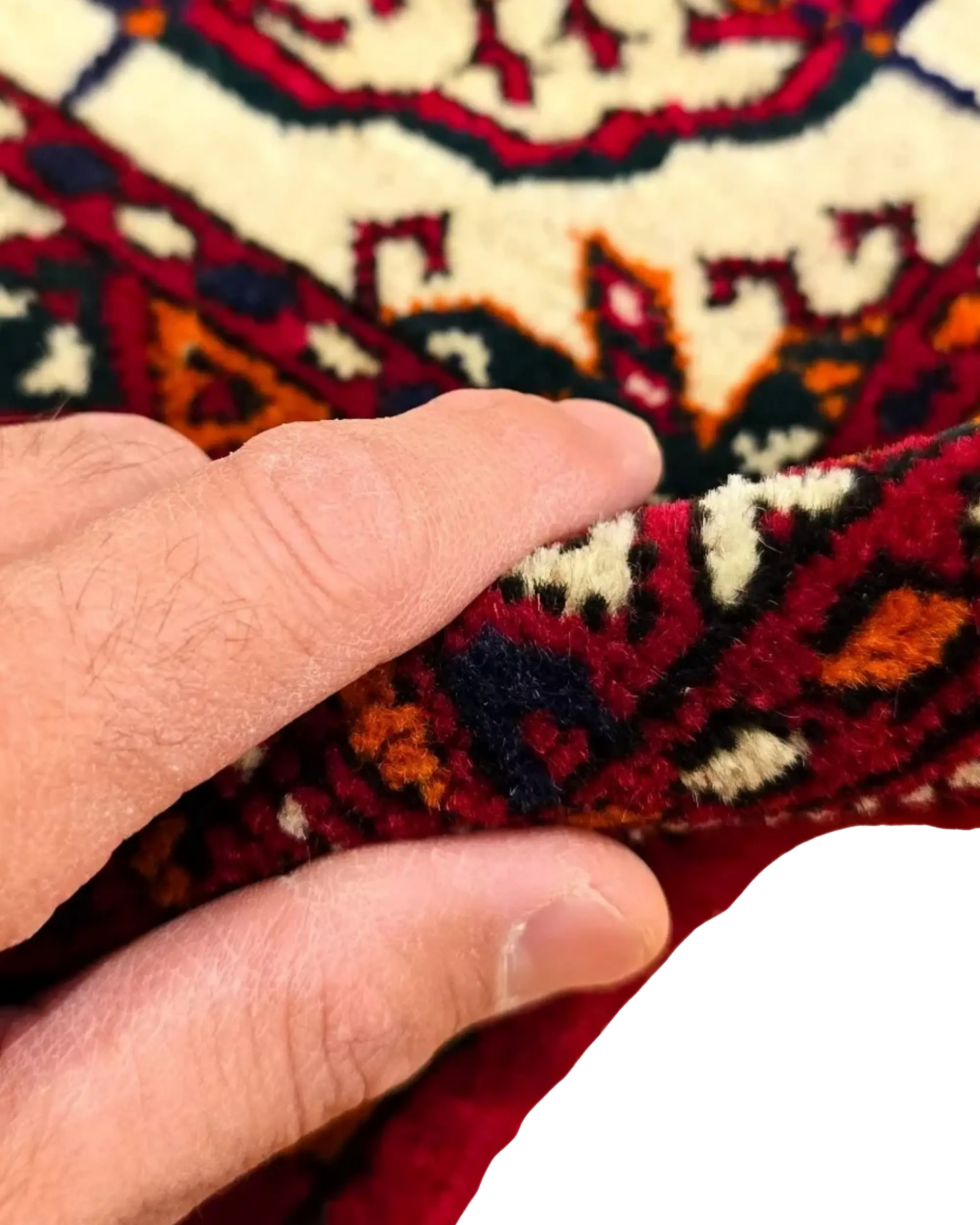 2'3" x 4'6" Persian Style Hand-Knotted Wool Rug Meditation Mat