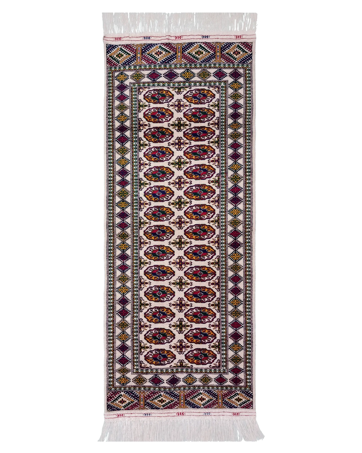 2'7" x 6'5" Persian Style Hand-Woven Wool Runner Bokhara Turkoman Rug