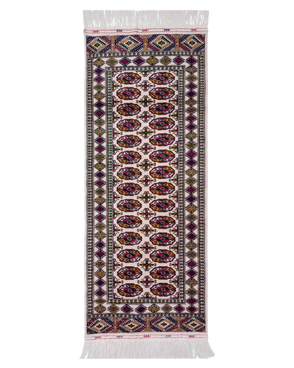 2'7" x 6'5" Persian Style Hand-Woven Wool Runner Bokhara Turkoman Rug