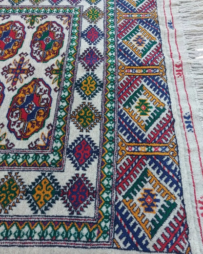 2'7" x 6'5" Persian Style Hand-Woven Wool Runner Bokhara Turkoman Rug