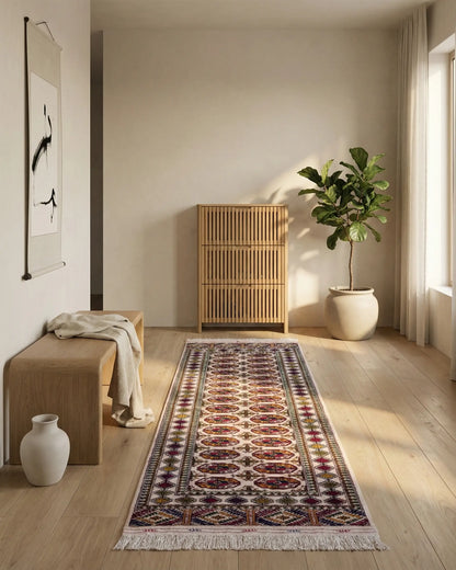 2'7" x 6'5" Persian Style Hand-Woven Wool Runner Bokhara Turkoman Rug
