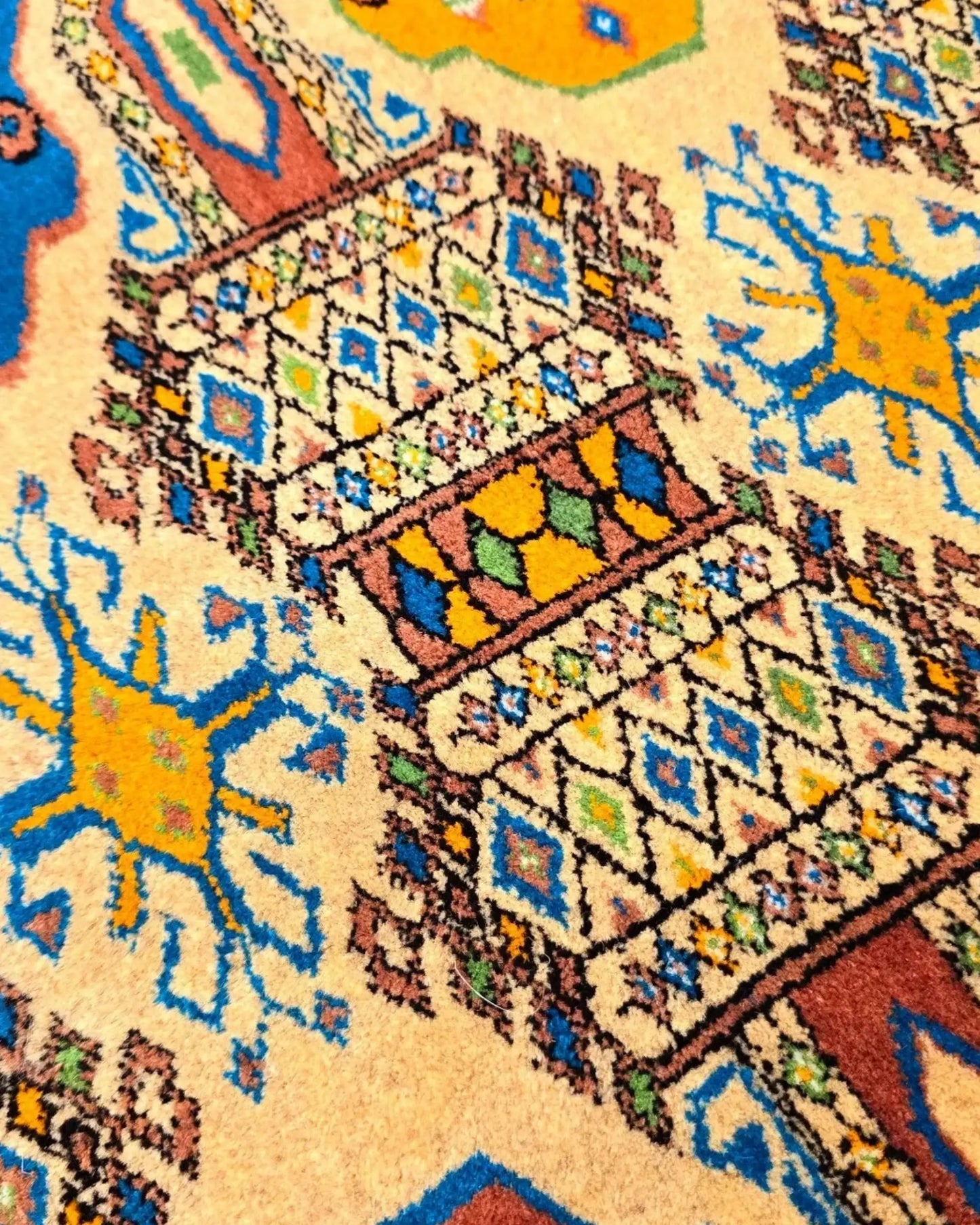 4'5" x 7" Persian Style Hand-Knotted Wool Turkoman Rug Rare Oriental