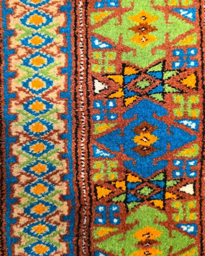 4'5" x 7" Persian Style Hand-Knotted Wool Turkoman Rug Rare Oriental