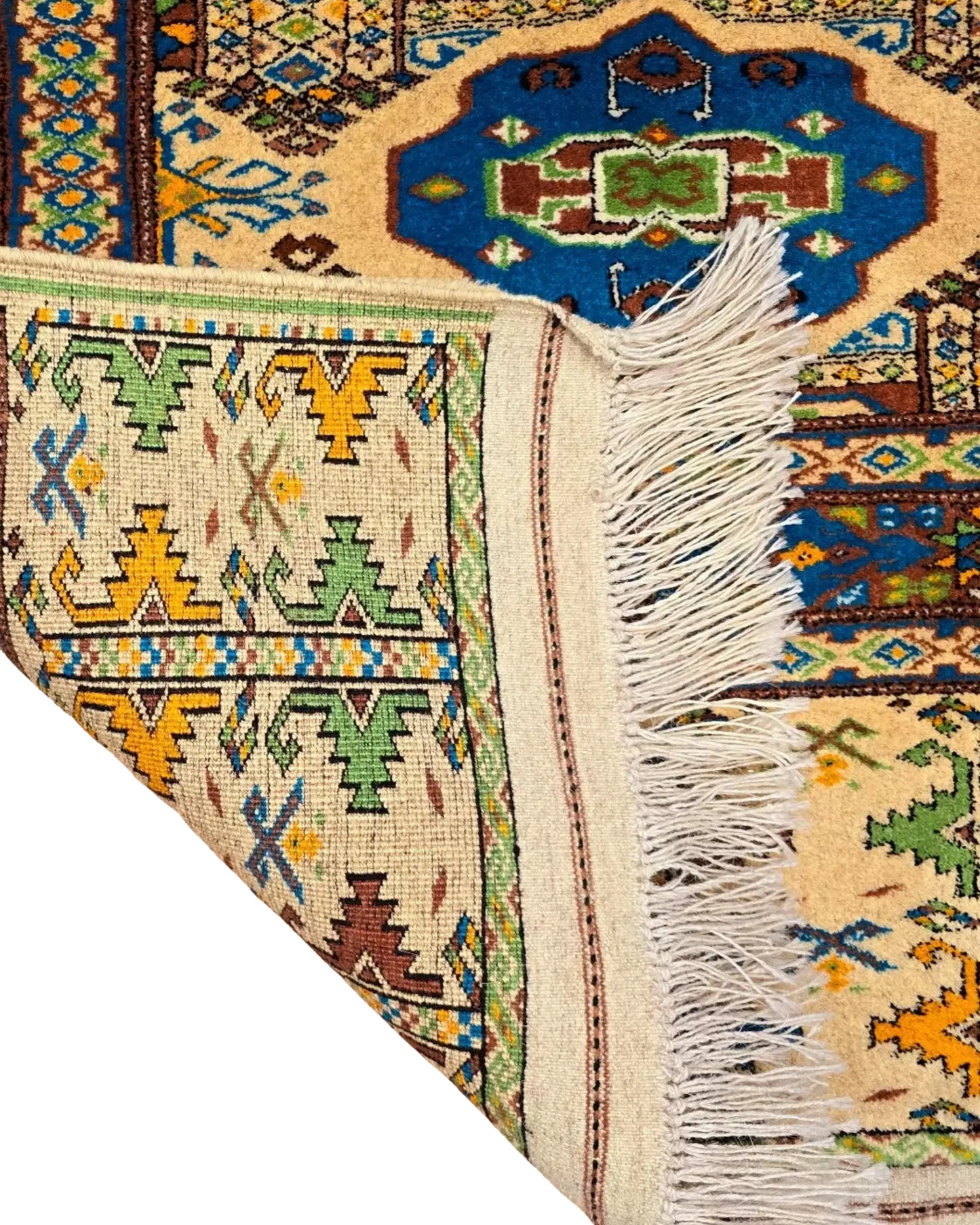 4'5" x 7" Persian Style Hand-Knotted Wool Turkoman Rug Rare Oriental