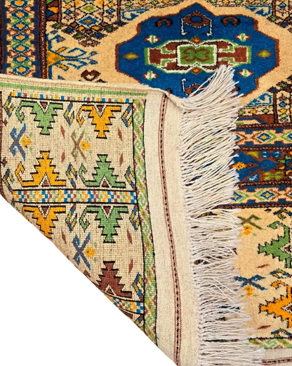 4'5" x 7" Persian Style Hand-Knotted Wool Turkoman Rug Rare Oriental