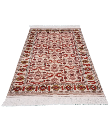 4'1" x 6'2" Persian Style Hand-Knotted Organic Dye Wool Turkoman Rug Rare Rug