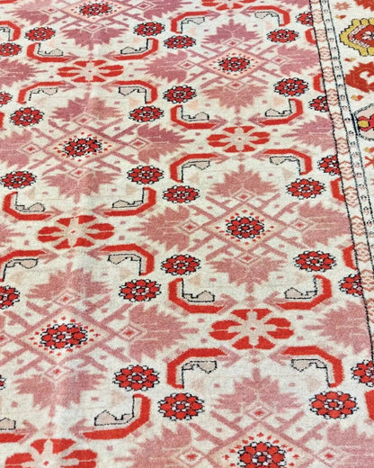 4'1" x 6'2" Persian Style Hand-Knotted Organic Dye Wool Turkoman Rug Rare Rug