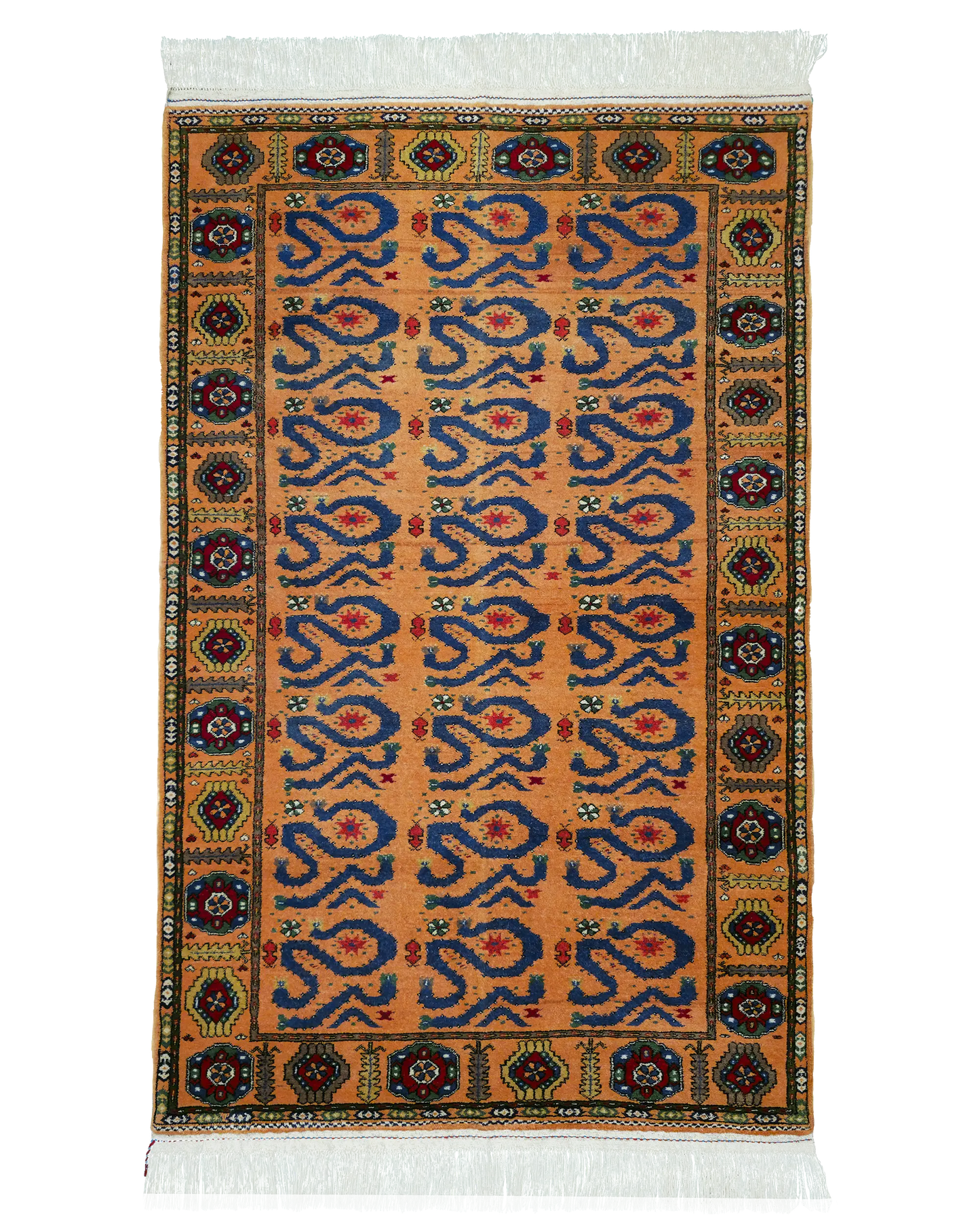 4" x 7" Persian Style Hand-Knotted Wool Turkoman Rug Oriental Carpet