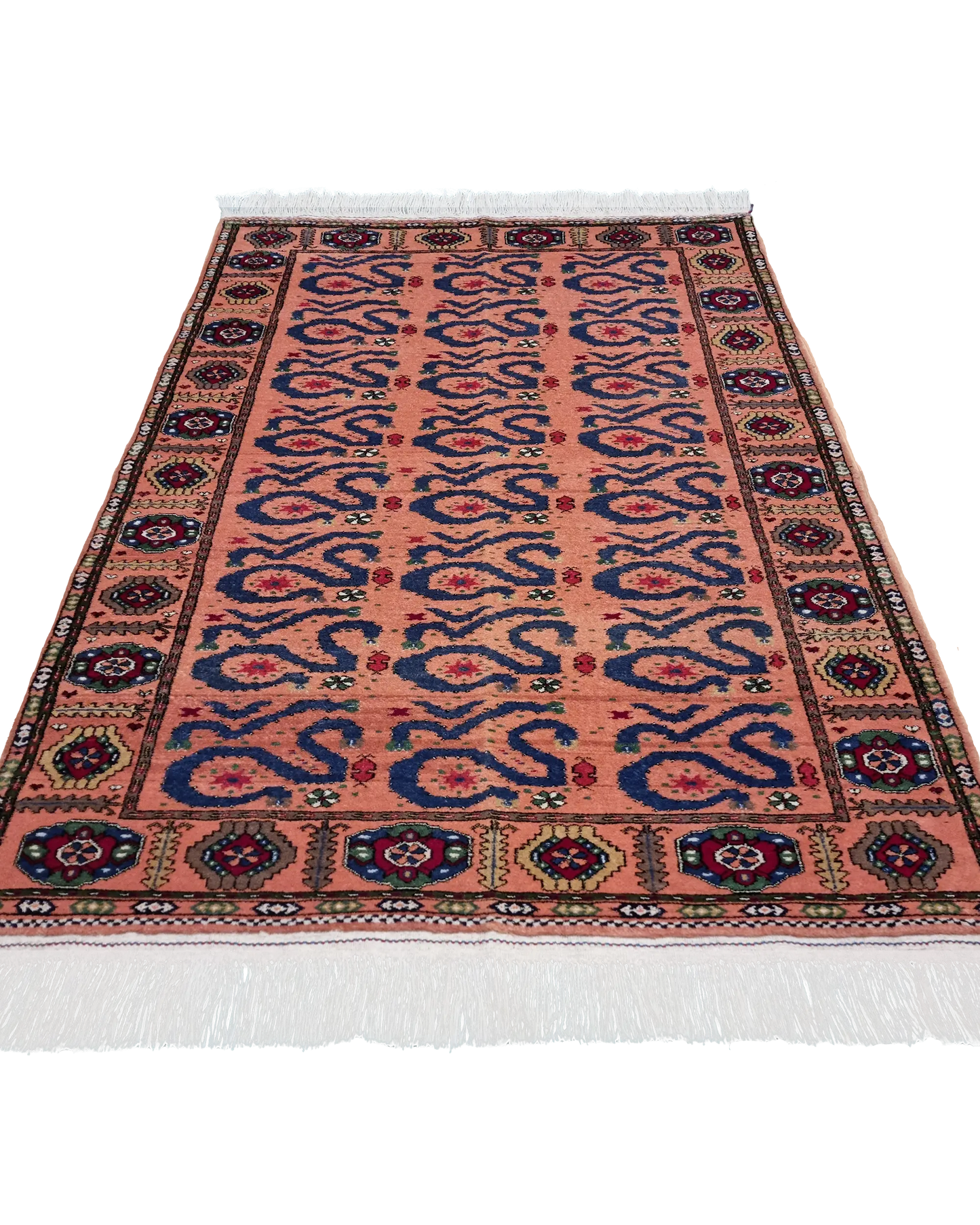 4" x 7" Persian Style Hand-Knotted Wool Turkoman Rug Oriental Carpet