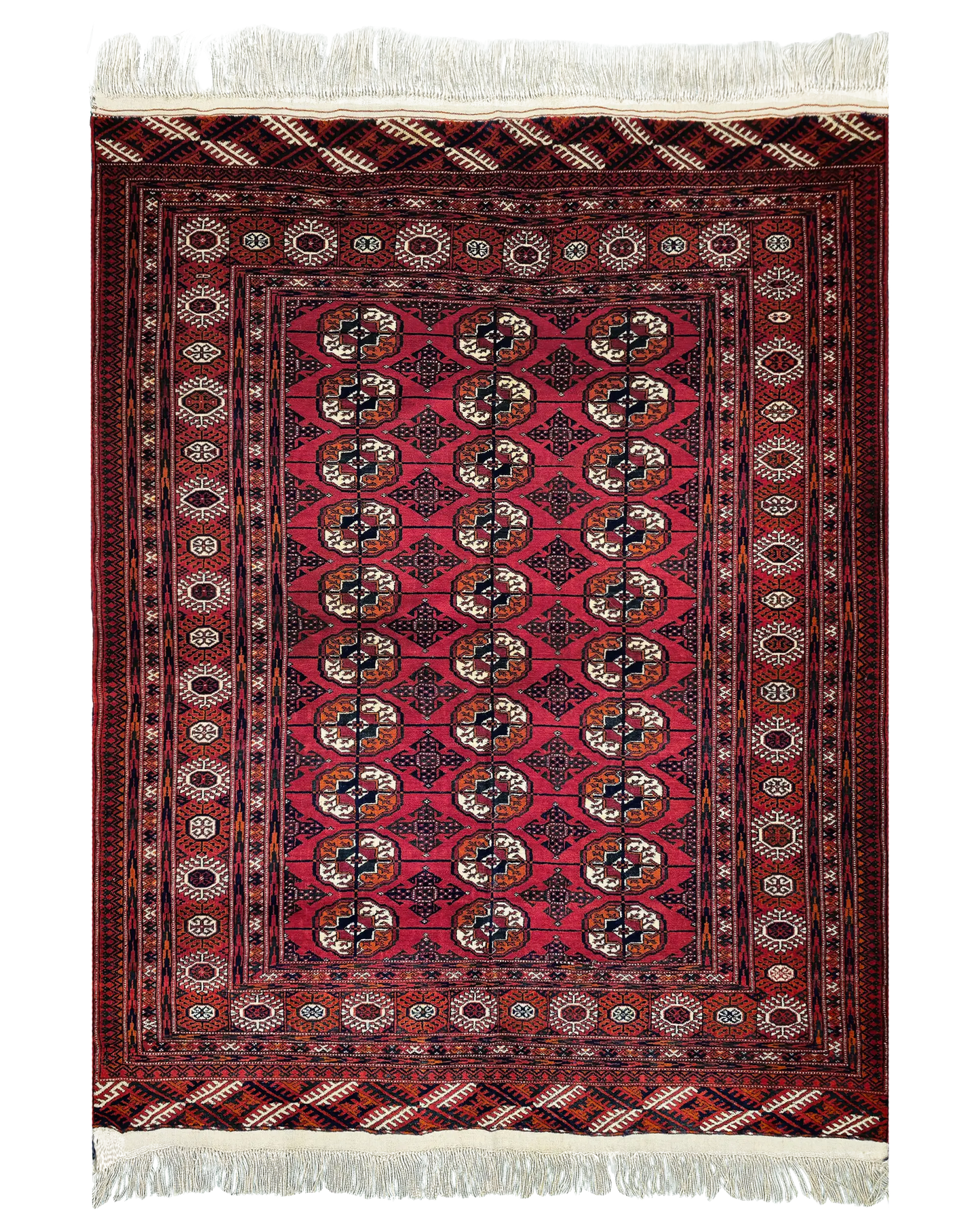 5" x 6" Antique Hand-Knotted Wool Turkoman Rug Oriental Persian Style