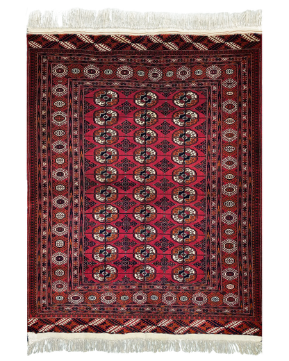 5" x 6" Antique Hand-Knotted Wool Turkoman Rug Oriental Persian Style