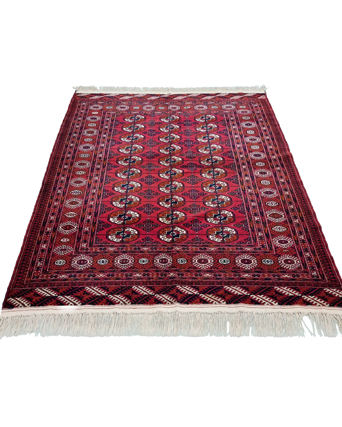 5" x 6" Antique Hand-Knotted Wool Turkoman Rug Oriental Persian Style