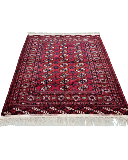 5" x 6" Antique Hand-Knotted Wool Turkoman Rug Oriental Persian Style