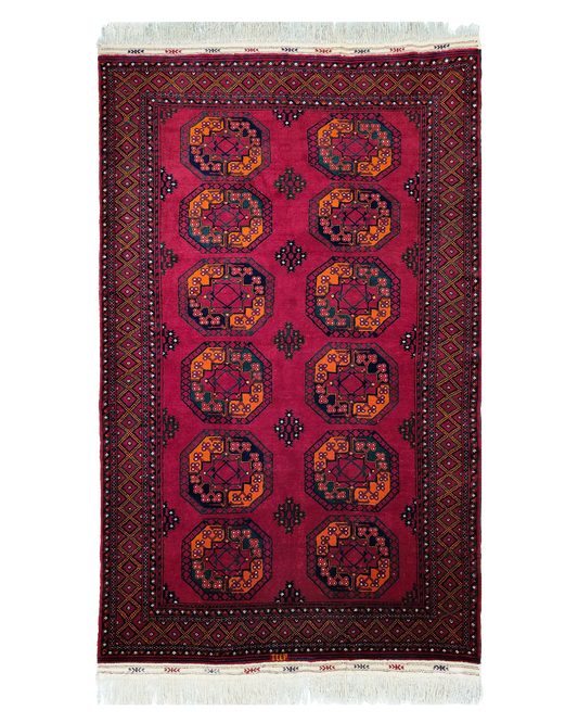 5" x 8" Persian Style Antique Hand-Knotted Rug Organic Dye Wool Turkoman Rug